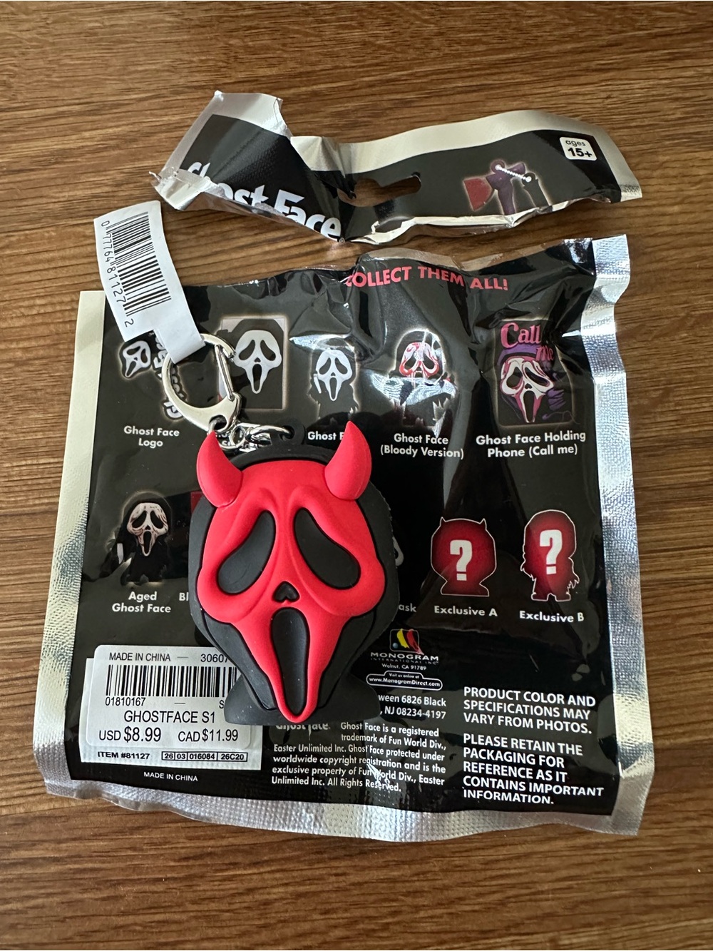 Ghost Face Figural Bag Clip - Series 1 - Exclusive A Figure Bag Clip